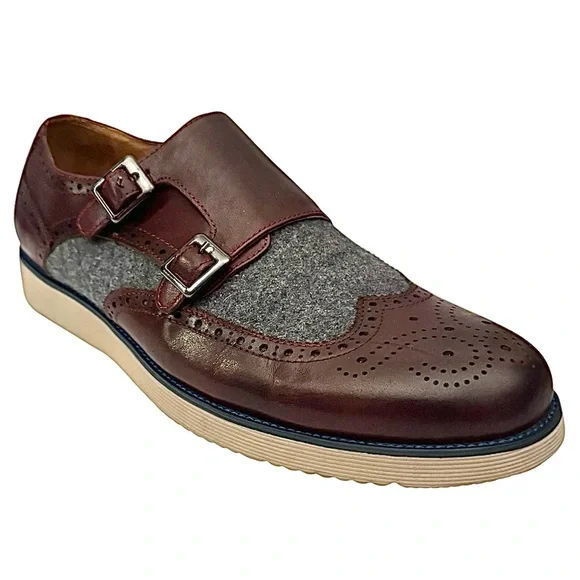 Marc Nolan Palmer Wingtip Oxford Burgundy Leather Casual Shoes Men’s Size 10 M